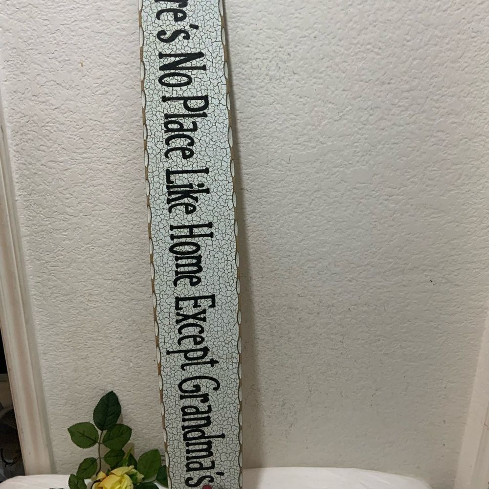 “There’s no place like home, except grandmas” sign wall decor wooden signs